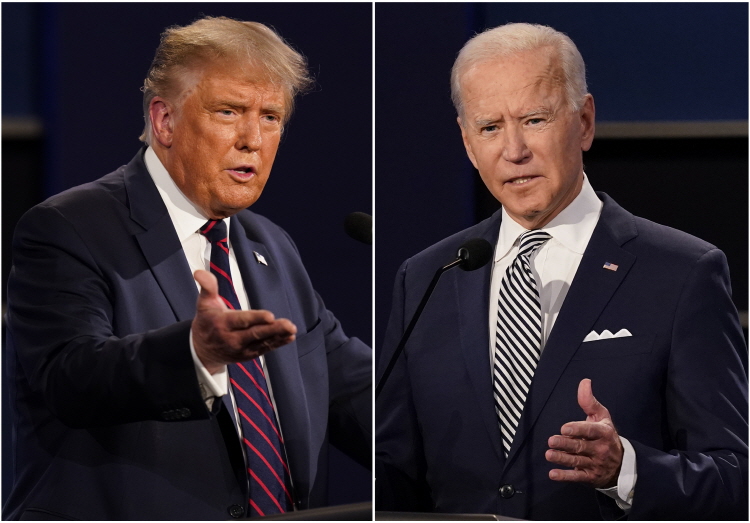 도널드 트럼프 미국 대통령(왼쪽)과 조 바이든 민주당 대통령 후보. 사진=AP
