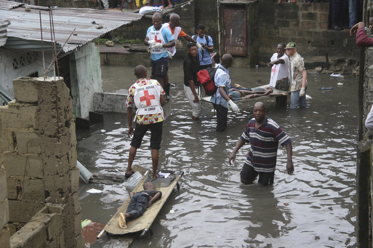사진은 2018년 1월 아프리카 콩고민주공화국의 홍수 장면. 사진=AP